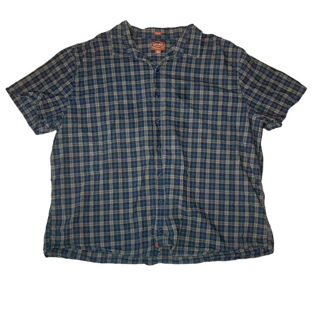 Red Ale by Alesbury Men's Short Sleeve Plaid Casual Button Down Shirt Size 3XL